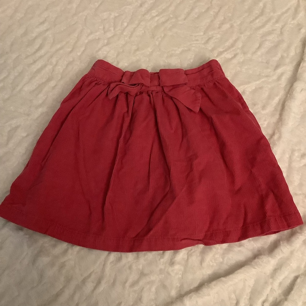Hanna Andersson Pink Corduroy Bow Girls Skirt Sz 120 (6-7 US) -SI
